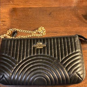 Coach leather quilted wallet wristlet
